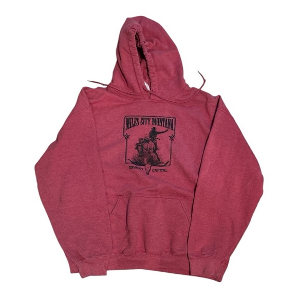 Other - Miles City Montana Red Hoodie Size Large with Flaws